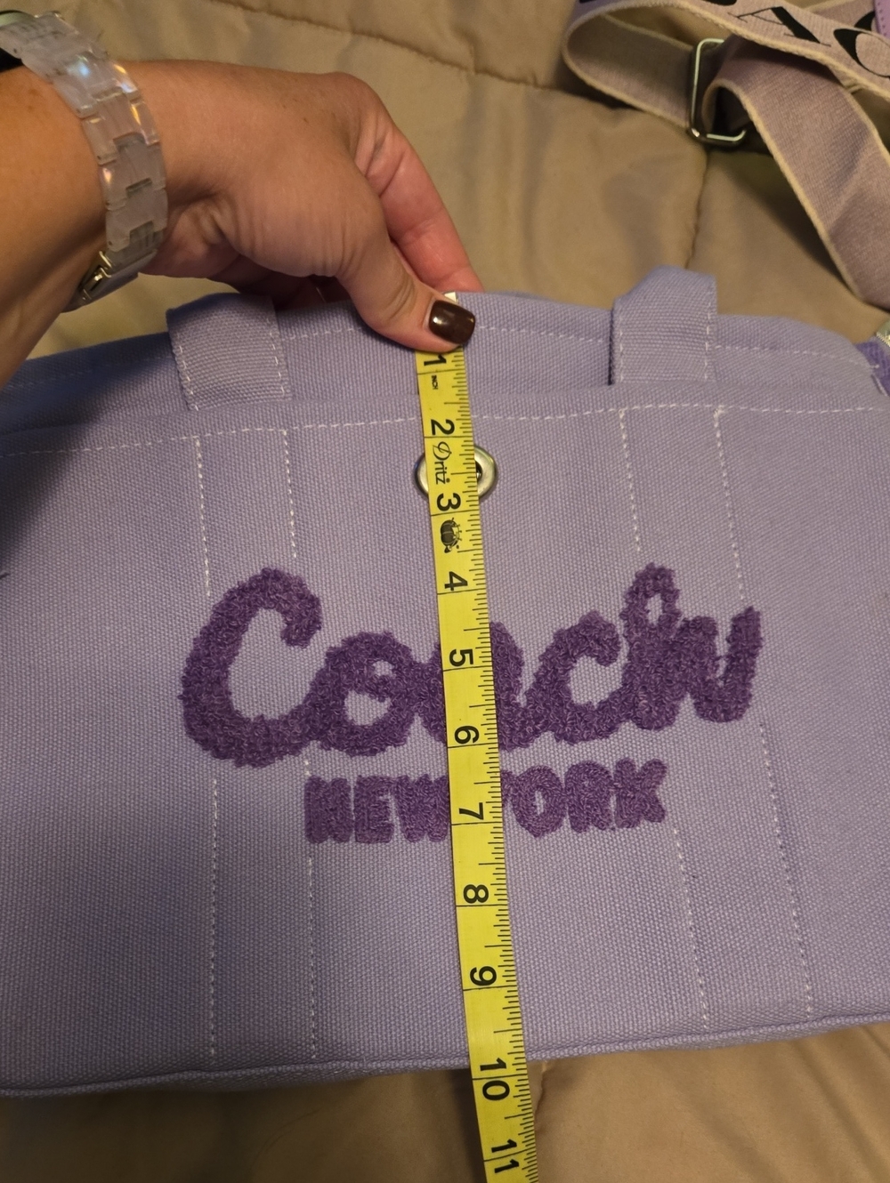 Coach Lavender Canvas Tote with Purple Logo and Strap - Picture 11 of 12